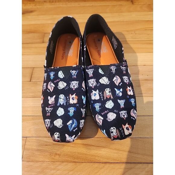 Bobs for Dogs Skechers Womens 8 Black Round Toe Casual Slip On Shoes SN 34392 - Picture 2 of 7